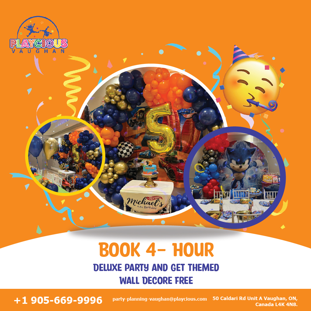 A 4-hour deluxe party can be a fantastic way to celebrate a special occasion or gather with friends and family.
🎉🎉 Book 𝟒-𝐇𝐨𝐮𝐫 𝐃𝐞𝐥𝐮𝐱𝐞 𝐏𝐚𝐫𝐭𝐲 & Get 𝐅𝐫𝐞𝐞 Themed Wall Décor.
Hurry up and 𝐁𝐨𝐨𝐤 𝐍𝐨𝐰!
For more details give us a call on
(𝟗𝟎𝟓) 𝟔𝟔𝟗 𝟗𝟗𝟗𝟔
Or visit:
party-planning-vaughan@playcious.com
50 Caldari Rd, Unit A Vaughan
#playcious #vaughan #timetoplay #sanitize #party #club #celebration
#birthdayparty #birthdaygirl #theme #kidsparty
#partydecoration #partyplanner #party #birthdayparty #birthday #party #babyshower #partyplanner #happybirthday #birthdaygirl #wedding #eventplanner #birthdaycake #balloons #love #kidsparty #bridalshower #cake #events #partyideas #birthdayboy #celebration #event #sweet