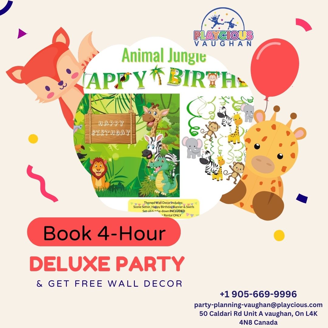🎉🎉 Book 𝟒-𝐇𝐨𝐮𝐫 𝐃𝐞𝐥𝐮𝐱𝐞 𝐏𝐚𝐫𝐭𝐲 & Get 𝐅𝐫𝐞𝐞 Themed Wall Décor.
Hurry up and 𝐁𝐨𝐨𝐤 𝐍𝐨𝐰!
For more details give us a call on
(𝟗𝟎𝟓) 𝟔𝟔𝟗 𝟗𝟗𝟗𝟔
Or visit:
party-planning-vaughan@playcious.com
50 Caldari Rd, Unit A Vaughan
#playcious #vaughan #timetoplay #sanitize #party #club #celebration
#birthdayparty #birthdaygirl #theme #kidsparty #partycurators #partycelebrations #birthdayparty #littlemoments #themedecoration #decoration #weddingdecor #decor #photography #wedding #corporateevents #ringceremony #prewedding #eventplanner #decorationideas #cateringservice #aniversary #decorideas #birthdaycelebration #freashfruitstalls