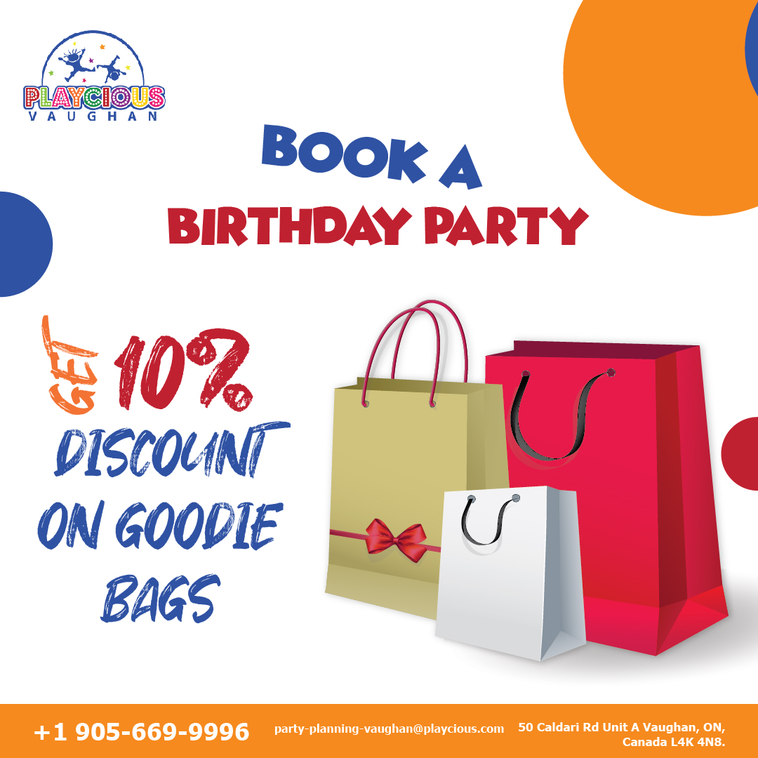 Book a 𝗕𝗶𝗿𝘁𝗵𝗱𝗮𝘆 𝗣𝗮𝗿𝘁𝘆 with US and get 𝟭𝟬% 𝗱𝗶𝘀𝗰𝗼𝘂𝗻𝘁 on 𝗚𝗼𝗼𝗱𝗶𝗲 𝗕𝗮𝗴.
Take advantage of this offer quickly.
For more details give us a call on
(𝟗𝟎𝟓) 𝟔𝟔𝟗 𝟗𝟗𝟗𝟔
Or visit:
party-planning-vaughan@playcious.com
50 Caldari Rd, Unit A Vaughan
#playcious #vaughan #timetoplay #sanitize #party #club #celebration
#birthdayparty #birthdaygirl #theme #kidsparty #partycurators #partycelebrations #discount #sale #promo #fashion #onlineshopping #offer #shopping #deals #discountcode #sales #promotion #style #love #diskon #offers #deal