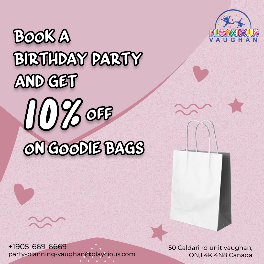 Book a 𝗕𝗶𝗿𝘁𝗵𝗱𝗮𝘆 𝗣𝗮𝗿𝘁𝘆 with US and get 𝟭𝟬% 𝗱𝗶𝘀𝗰𝗼𝘂𝗻𝘁 on 𝗚𝗼𝗼𝗱𝗶𝗲 𝗕𝗮𝗴.
Take advantage of this offer quickly.

For more details give us a call on
(𝟗𝟎𝟓) 𝟔𝟔𝟗 𝟗𝟗𝟗𝟔
Or visit:
party-planning-vaughan@playcious.com
50 Caldari Rd, Unit A Vaughan

#playcious #vaughan #timetoplay #sanitize #party #club #celebration
#birthdayparty #birthdaygirl #theme #kidsparty #partycurators #partycelebrations #birthdayparty #littlecelebration #goodiebag #birthdaycelebrations #goodiebag #goodiebagultah #goodiebagmurah #goodiebags #goodiebagjakarta #goodiebagulangtahun #goodiebagultahanak #goodiebaganak #goodiebagsurabaya #goodiebagultahmurah #jualgoodiebag #goodiebagbandung