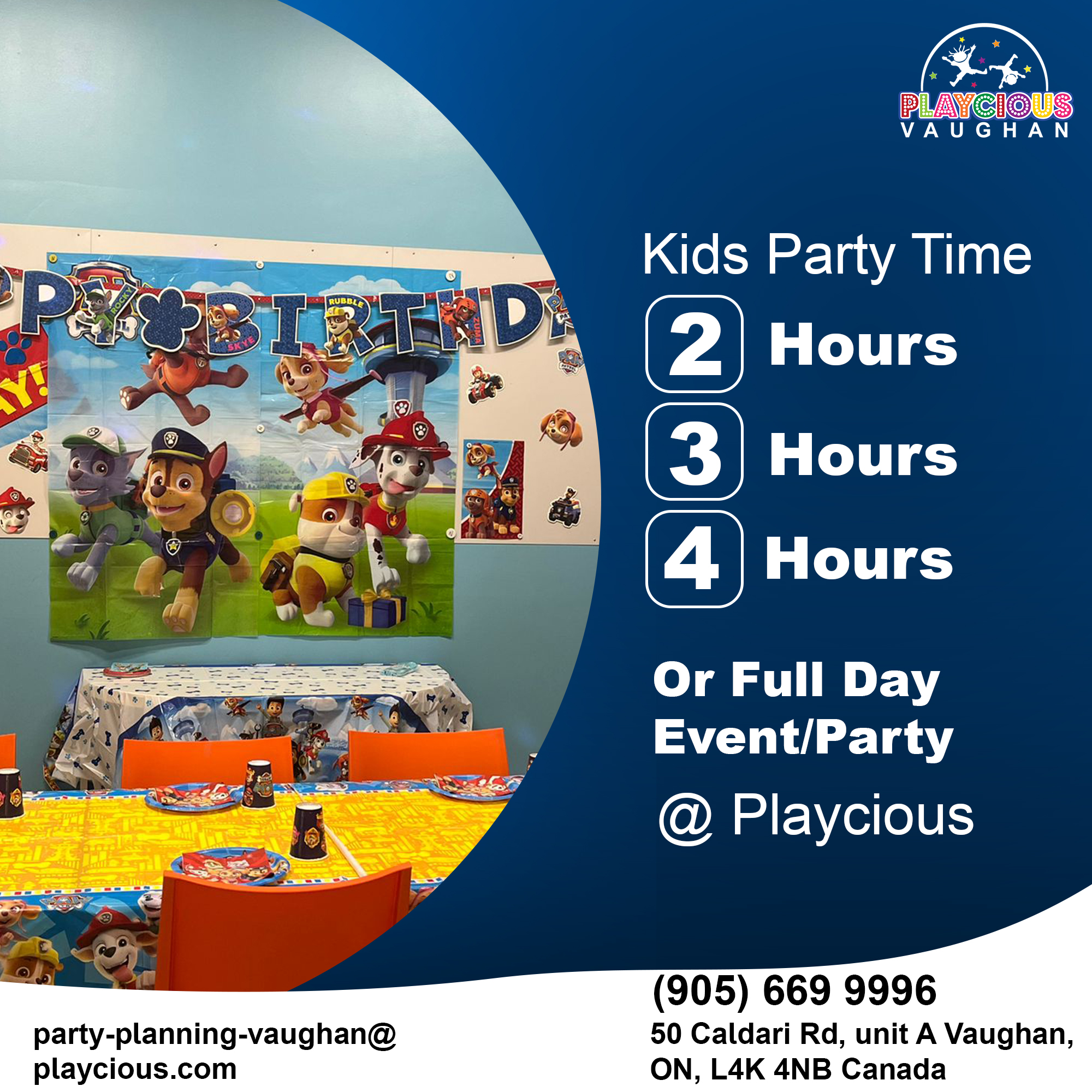Book Playcious for 2-hour, 3-hour, 4-hour or Full day Kids party/event.

For more details give us a call on
(905) 669 9996
Or visit:
party-planning-vaughan@playcious.com
50 Caldari Rd, Unit A Vaughan

#playcious #vaughan #timetoplay #sanitize #club #celebration #birthdayparty #birthday #party #dance #birthday #instagood
#kidparties #kidsparty #birthdayparty #birthdaypartyvenue #birthdaydecor #birthdaypartydecor #birthdaypartyfun #birthdaypartyideas #kidsparty #funtimes #themeparty
