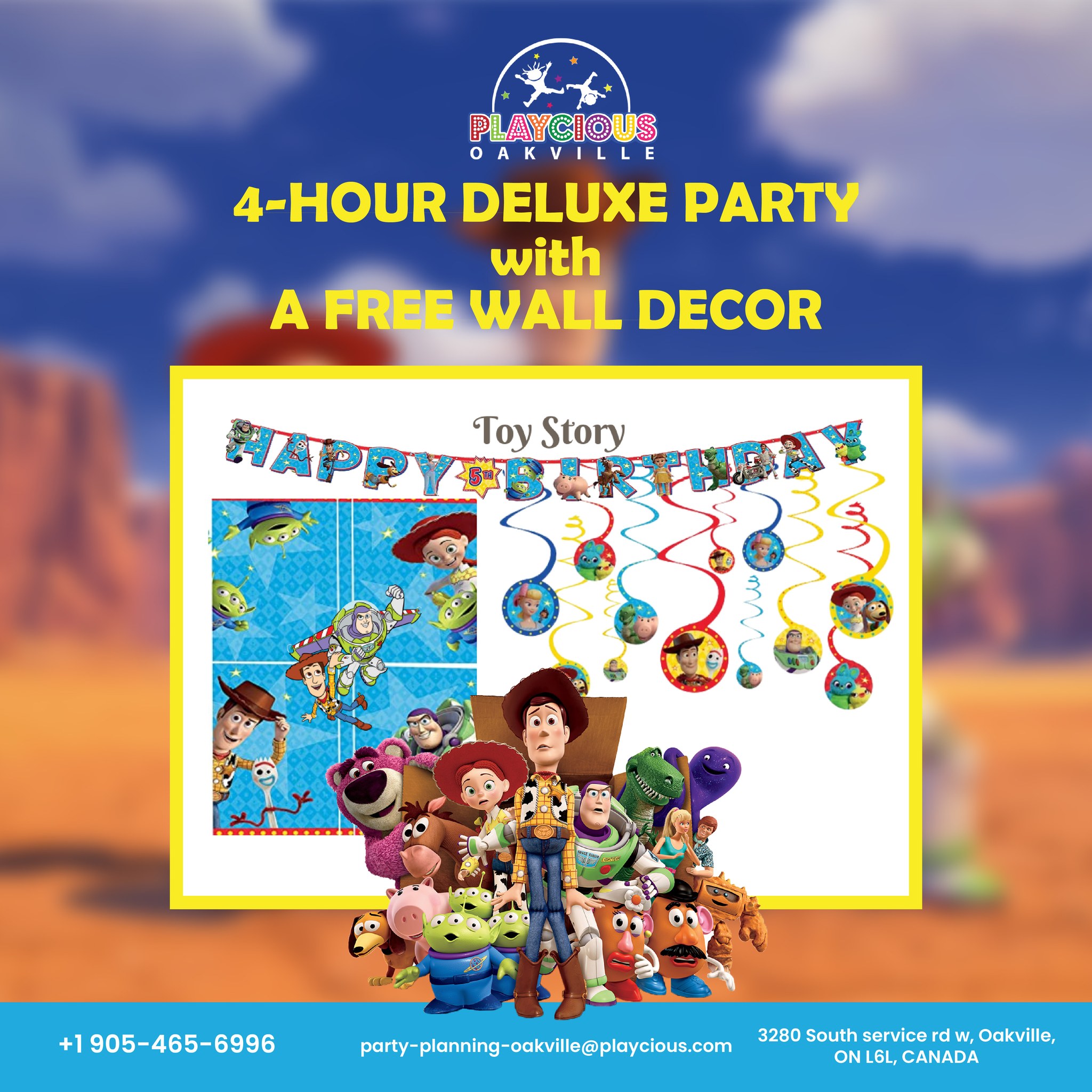 Book 4-Hour Deluxe Party and get Free Wall Decoration.
Book your spot NOW!

For further detail CALL (905) 465 6996
Or visit:
party-planning-oakville@playcious.com
3280 South Service Rd w, Unit C4, Oakville

#playcious #oakville #timetoplay #sanitize #marchcamp #party #learn
#springbreak #summer #birthday #events #friends #partydecorations #instagood #like #thbirthday #photobooth #birthdaycelebration #balloongarland #balloondecor #decor #kids #eventplanning #desserttable #eventdecor #ulangtahun #photooftheday #engagement #birthdaypartyidea