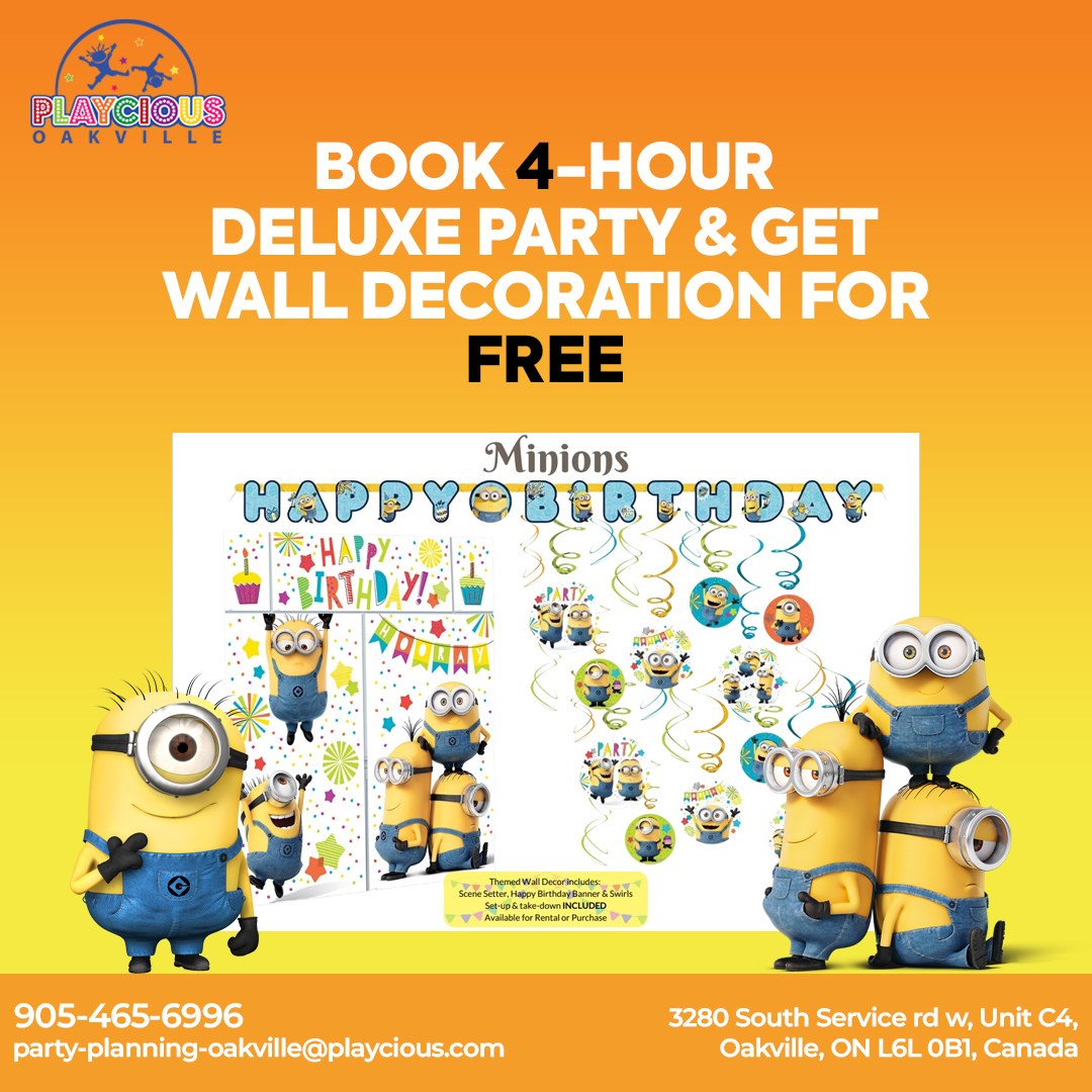 Limited Time, Unlimited Fun: Secure Your Spot at the 4-Hour Deluxe Event and Get Wall Decoration Free.
For further detail call (905) 465 6996
Or visit: party-planning-oakville@playcious.com
3280 South Service Rd w, Unit C4, Oakville

#playcious #oakville #timetoplay #sanitize #marchcamp #party #bdaycelebration #balloondecor #birthdaydeco #partyrentals #goldandglittersparty #partyshopshahalam #kidsparty #birthdayparty #party #kidspartyideas #birthday #partyideas #partyplanner #babyshower #kidsplay #partytime #partydecor #partyplanning