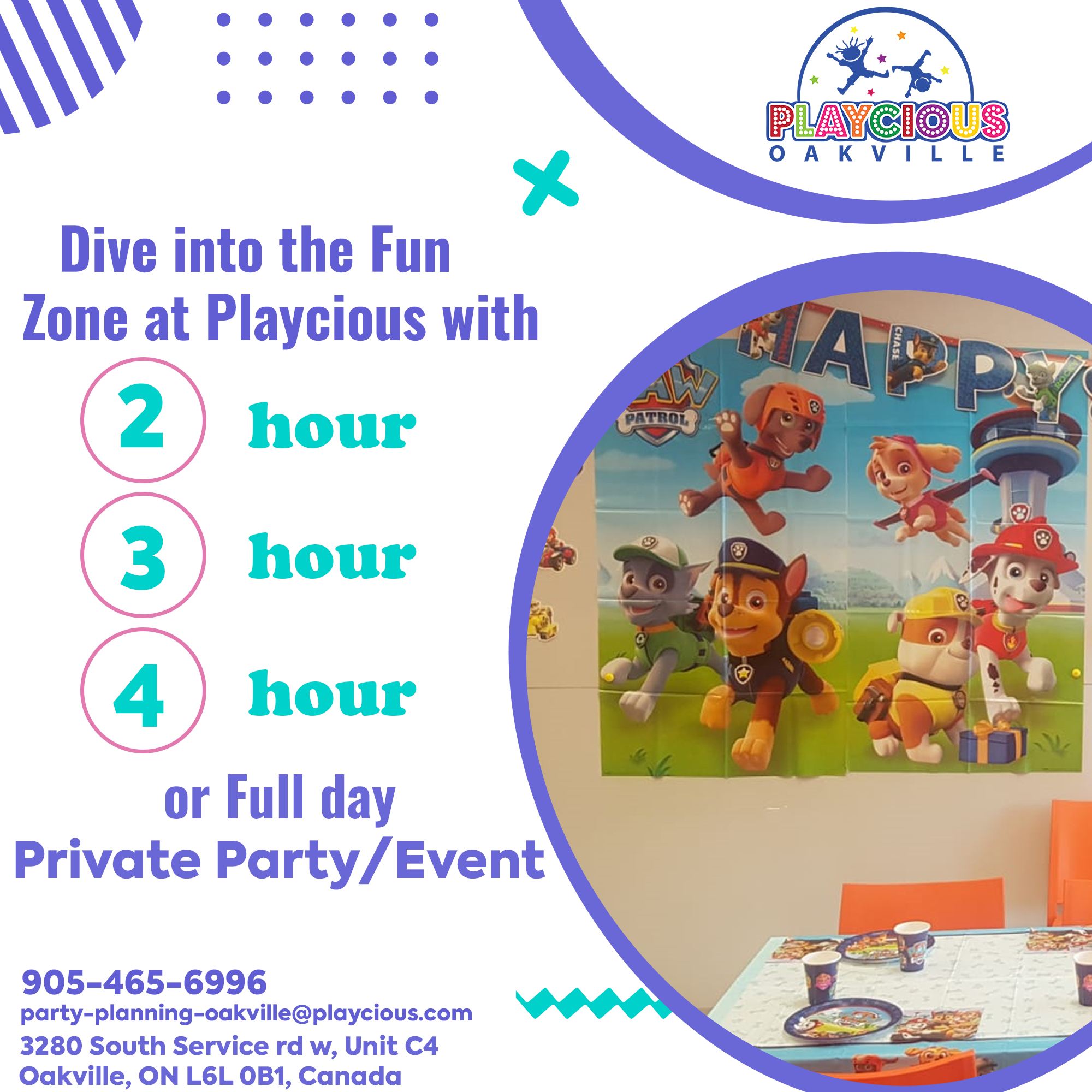 Dive into the Fun Zone at Playcious with 2-Hour, 3-Hour, 4 Hour or Full Day private Party/ Event.
For further detail get in touch through
CALL (905) 465 6996
Or visit:
party-planning-oakville@playcious.com
3280 South Service Rd w, Unit C4, Oakville

#playcious #oakville #timetoplay #sanitize #marchcamp #party #birthdayparty #birthday #party #babyshower #partyplanner
#houstonparties #eventplanner #firstbirthday #kidsparty #birthdayparty #party #kidspartyideas #birthday #partyideas #partyplanner #babyshower #kids #eventplanner #partydecor #festainfantil #kidsfashion #balloons #events #kidspartyplanner #kidsbirthday #partytime