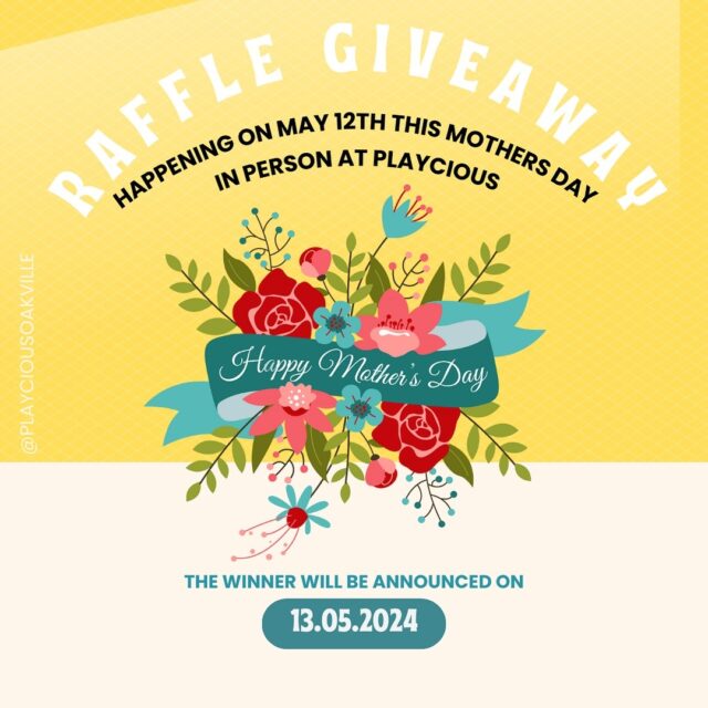 Don’t miss out on making Mother’s Day extra special at Playcious Oakville🌷 Reserve your spot now for our exclusive raffle giveaway and secure a chance to win fabulous prizes. Act fast before slots fill up – make this day memorable for the amazing mom in your life

Use our hashtag #playciousmothersday and post your mom to be featured on our page

•
•
•
•
•
•
#mothersday #playcious #indoorplayground #oakville #playciousmothersday