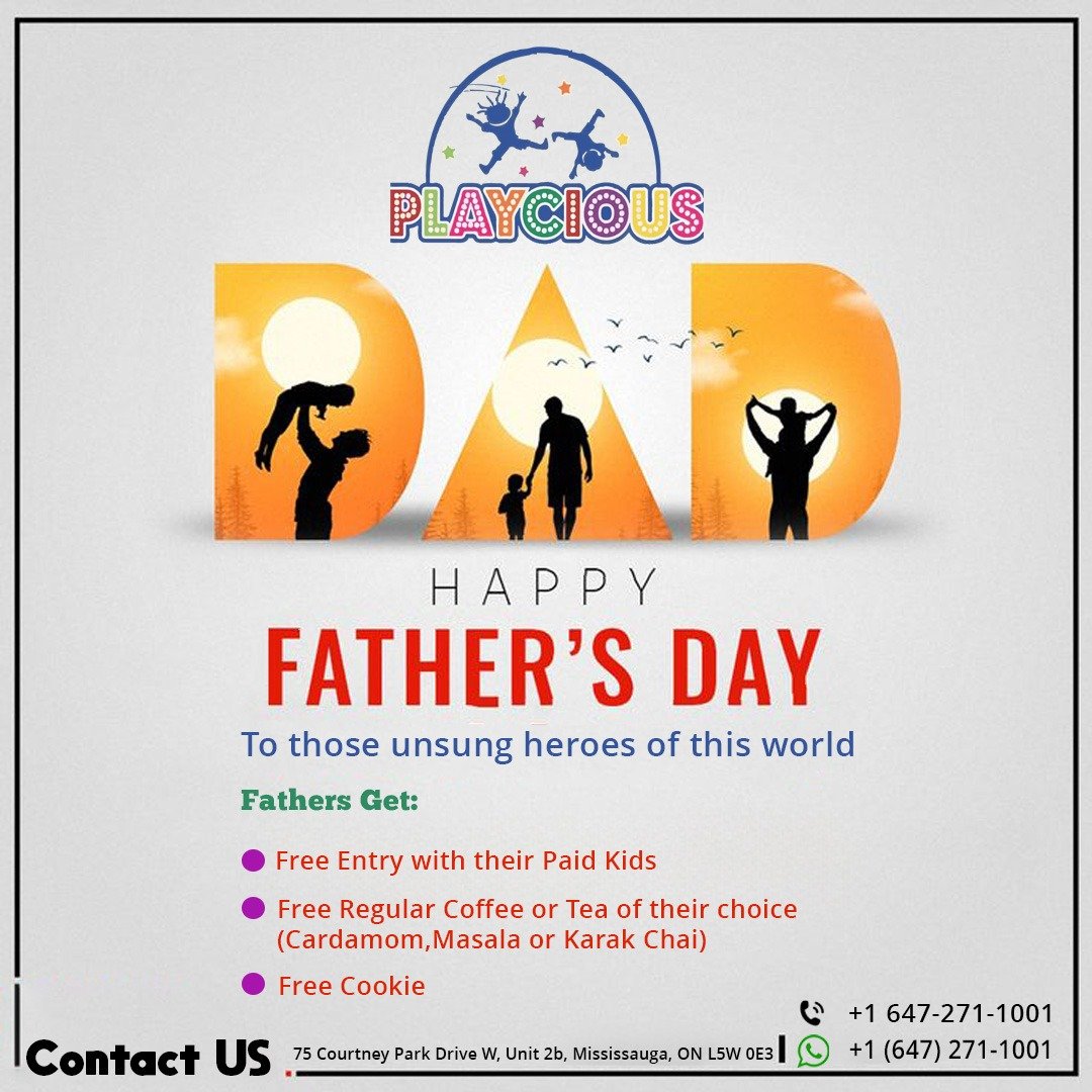 ๐ Celebrate Father's Day with Playcious! ๐
This Father's Day, we're honoring the real superheroesโDADS! ๐ชโค๏ธ
๐จโ๐งโ๐ฆ Fathers Get:
โ
FREE entry with their paid kids
โ FREE regular coffee or tea of their choice (Cardamom, Masala, or Karak Chai)
๐ช FREE cookie
๐ Visit us at: 75 Courtney Park Drive W, Unit 2b, Mississauga, ON L5W 0E3
๐ Call or WhatsApp: +1 (647) 271-1001
Bring the family and make memories that last a lifetime! ๐
#FathersDay #Playcious #FamilyFun #DadDeservesItAll #MississaugaEvents