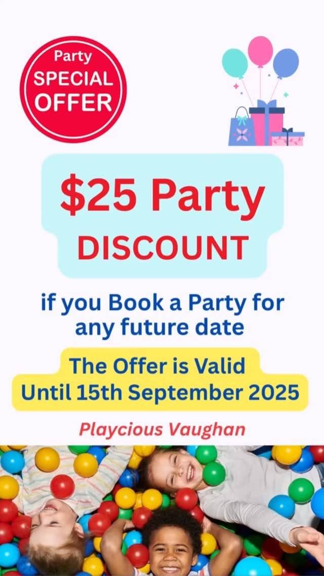 BIRTHDAY PROMO EXTENDED ‼️
Book that party NOW before it ends on Sep 15th!
Contact us at:
📞 9056699996
📧 reception@playcious.com
📍 50 Caldari Rd, Concord, ON L4K 4N8
•
•
•
•
•
•
#vaughan #vaughanmoms #richmondhillmoms #vaughankids #playground #indoorplayground #junglegym #trampolinepark #vaughandads #familyfun #playtime #kidfun #kidsparty #birthday #birthdayparty #birthdaypartydiscount #birthdaypromo